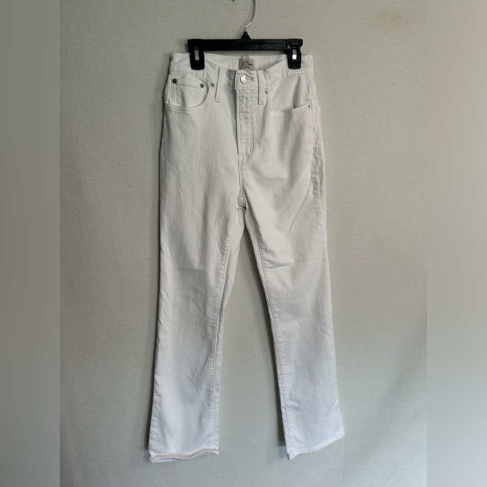 J.crew curvy full length Demi boot white jeans